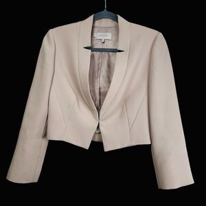 HOBBS London Women's Cropped Blazer - Blush Beige - US 4 UK 8 - Lt Water Stains